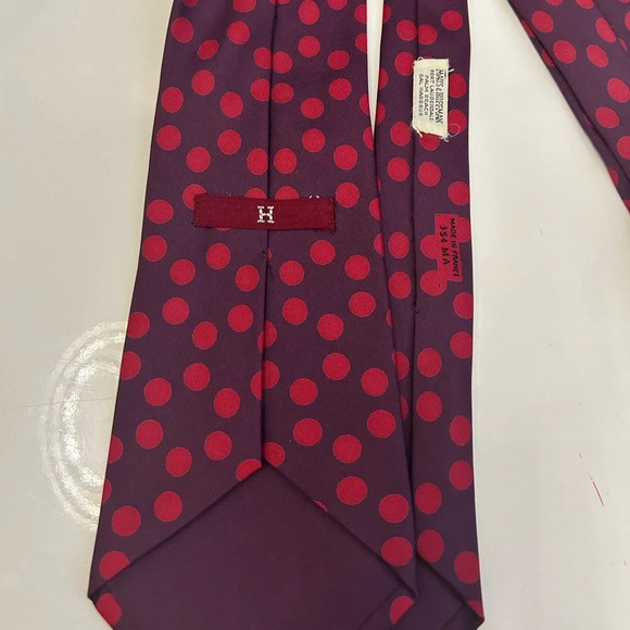 ! Hermes Tie Silk polka dot Luxury Tie - Picture 4 of 4